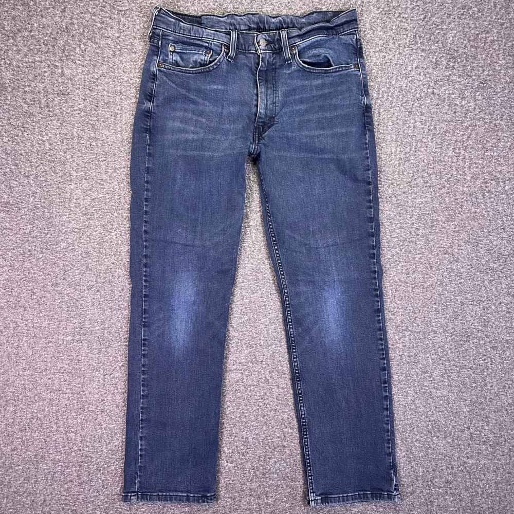 Levis 514 Straight Jeans Mens 32x28 Blue Classic Grunge Casual Stretch Denim